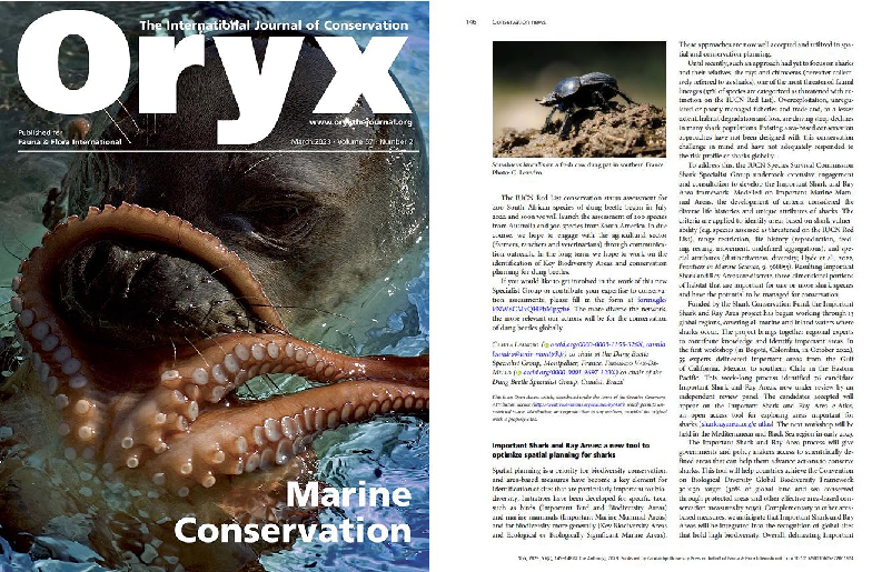 Important Shark and Ray Areas: a new tool to optimize spatial planning for sharks